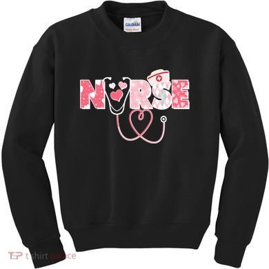 Valentine's Day Nurse Love Kids Sweatshirt