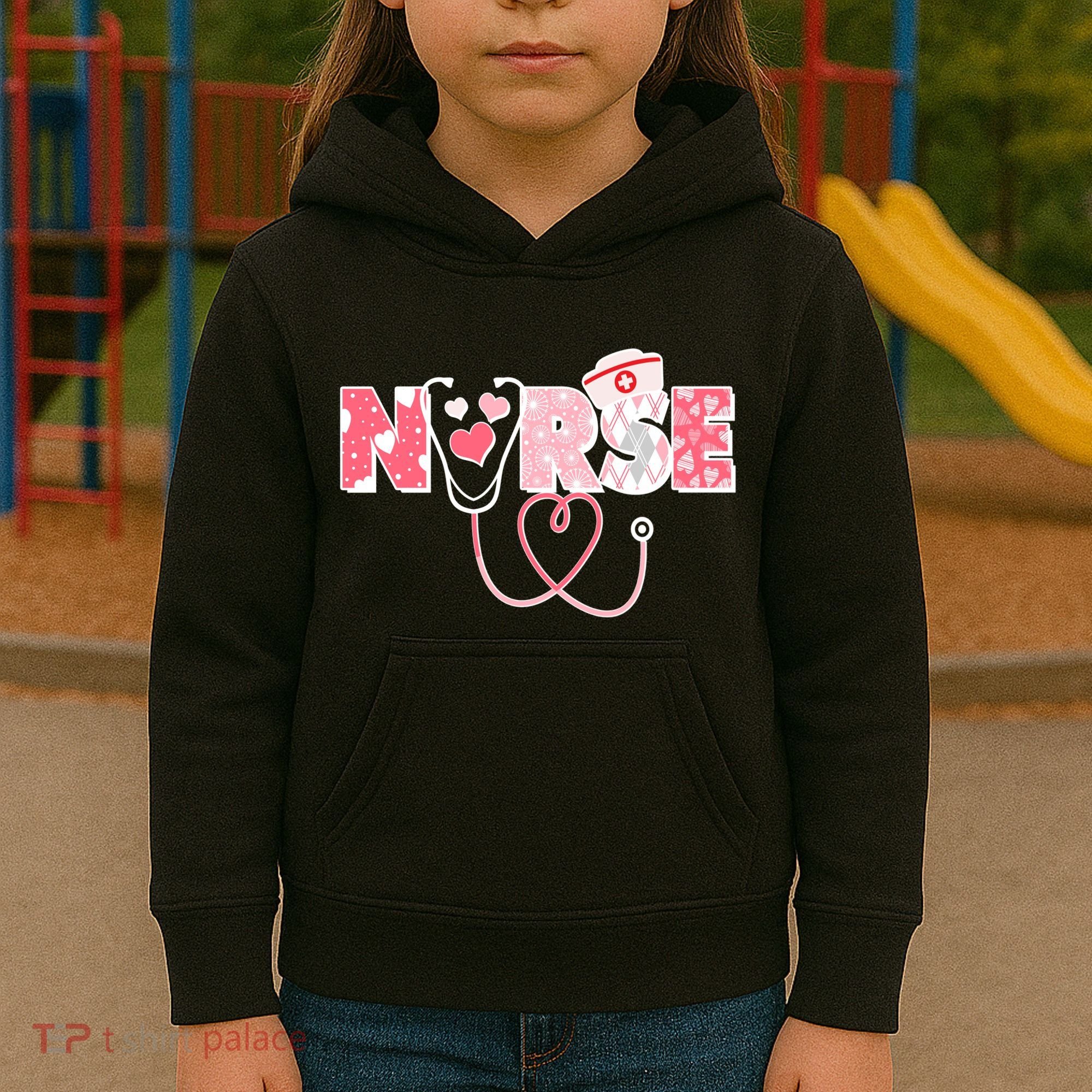 Valentine's Day Nurse Love Kids Hoodie