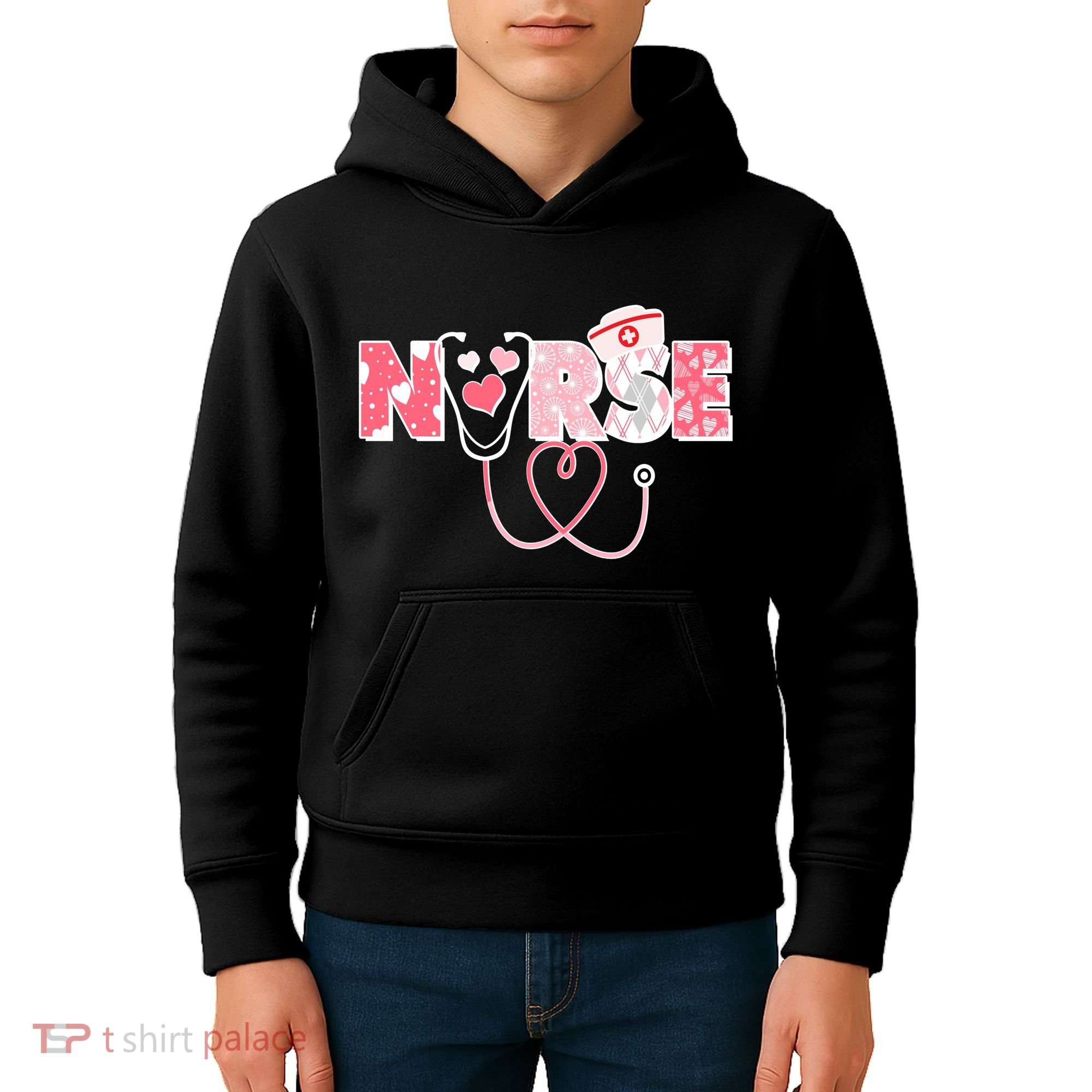 Valentine's Day Nurse Love Kids Hoodie
