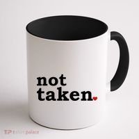 Valentine's Day Relationship Status Not Taken. Single Heart Coffee Mug thumb 1
