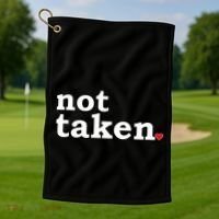 Valentine's Day Relationship Status Not Taken. Single Heart Golf Towel thumb 1