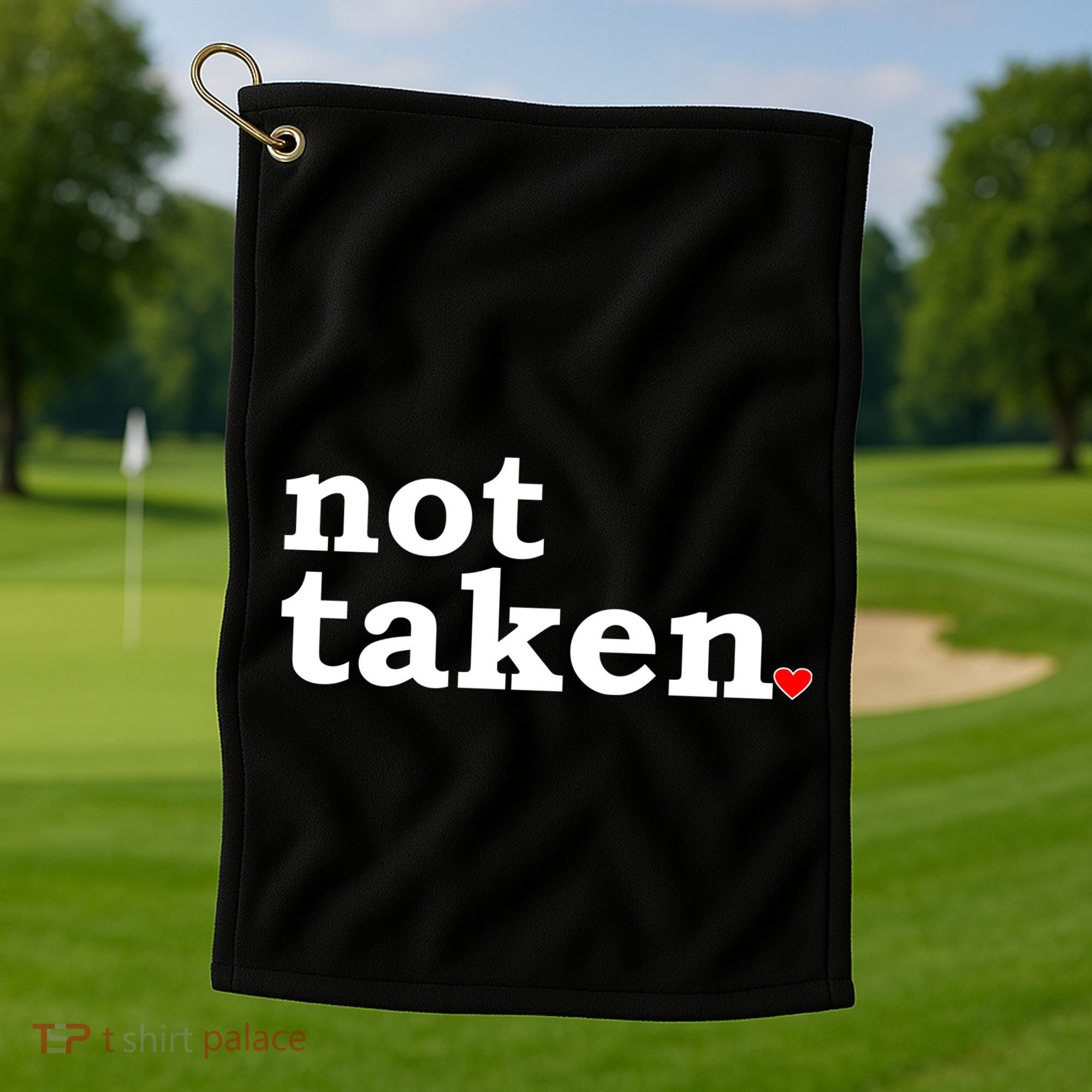 Valentine's Day Relationship Status Not Taken. Single Heart Golf Towel