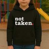 Valentine's Day Relationship Status Not Taken. Single Heart Kids Hoodie thumb 3