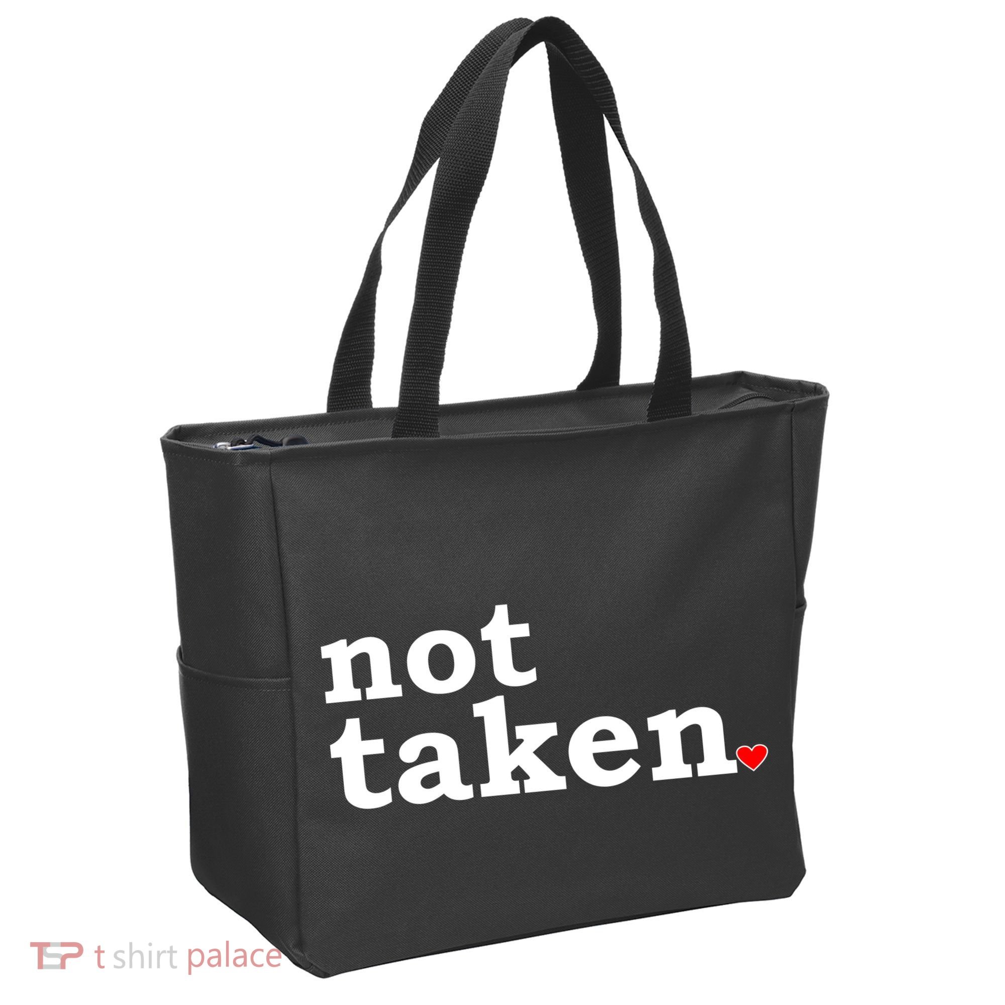 Valentine's Day Relationship Status Not Taken. Single Heart Tote Bag