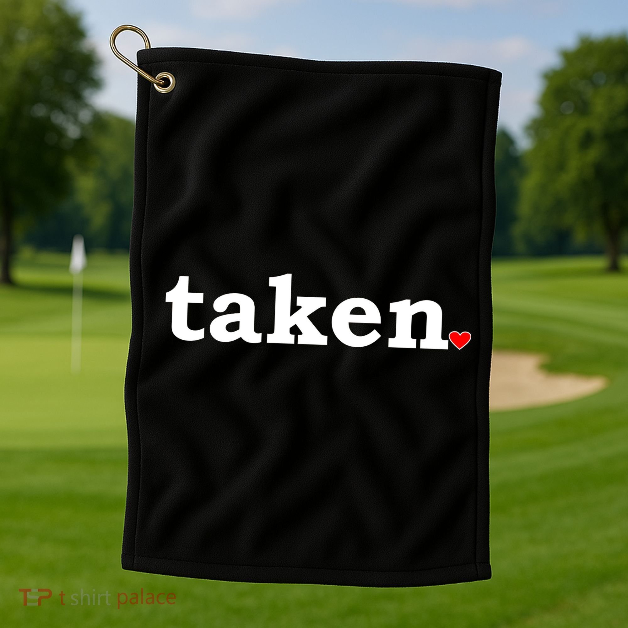 Valentine's Day Relationship Status Taken. Heart Golf Towel