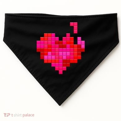 Valentine's Day Retro Video Game Heart Puzzle USA-Made Doggie Bandana