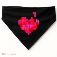 Valentine's Day Retro Video Game Heart Puzzle USA-Made Doggie Bandana thumb 0