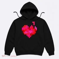 Valentine's Day Retro Video Game Heart Puzzle Hoodie thumb 0