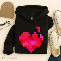 Valentine's Day Retro Video Game Heart Puzzle Hoodie thumb 4