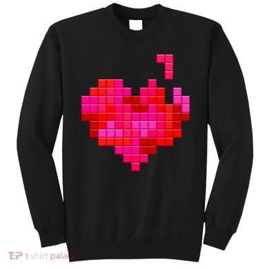 Valentine's Day Retro Video Game Heart Puzzle Sweatshirt