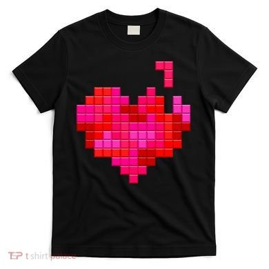 Valentine's Day Retro Video Game Heart Puzzle T-Shirt