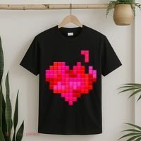 Valentine's Day Retro Video Game Heart Puzzle T-Shirt thumb 2