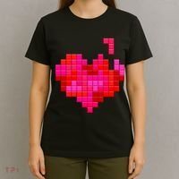 Valentine's Day Retro Video Game Heart Puzzle T-Shirt thumb 4