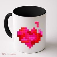 Valentine's Day Retro Video Game Heart Puzzle Coffee Mug thumb 0