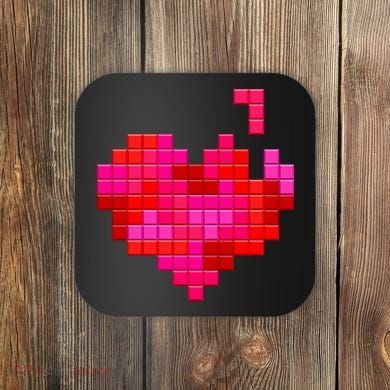 Valentine's Day Retro Video Game Heart Puzzle Coaster