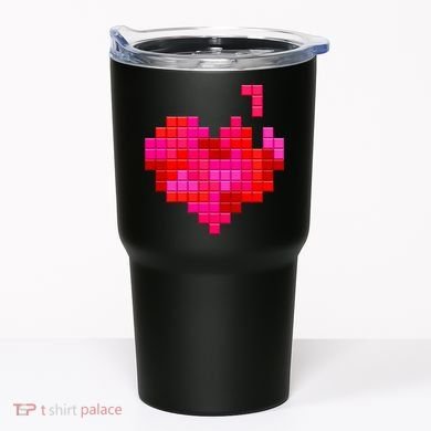 Valentine's Day Retro Video Game Heart Puzzle Tumbler
