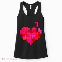 Valentine's Day Retro Video Game Heart Puzzle Women's Tank Top thumb 0