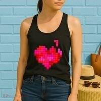 Valentine's Day Retro Video Game Heart Puzzle Women's Tank Top thumb 2
