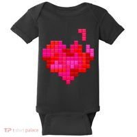 Valentine's Day Retro Video Game Heart Puzzle Baby Bodysuit thumb 0