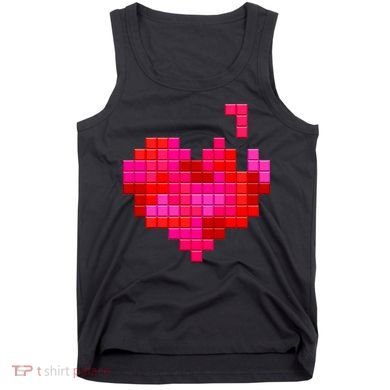 Valentine's Day Retro Video Game Heart Puzzle Tank Top