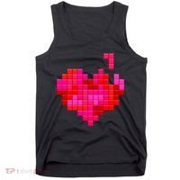 Valentine's Day Retro Video Game Heart Puzzle Tank Top thumb 0