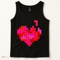 Valentine's Day Retro Video Game Heart Puzzle Tank Top thumb 2