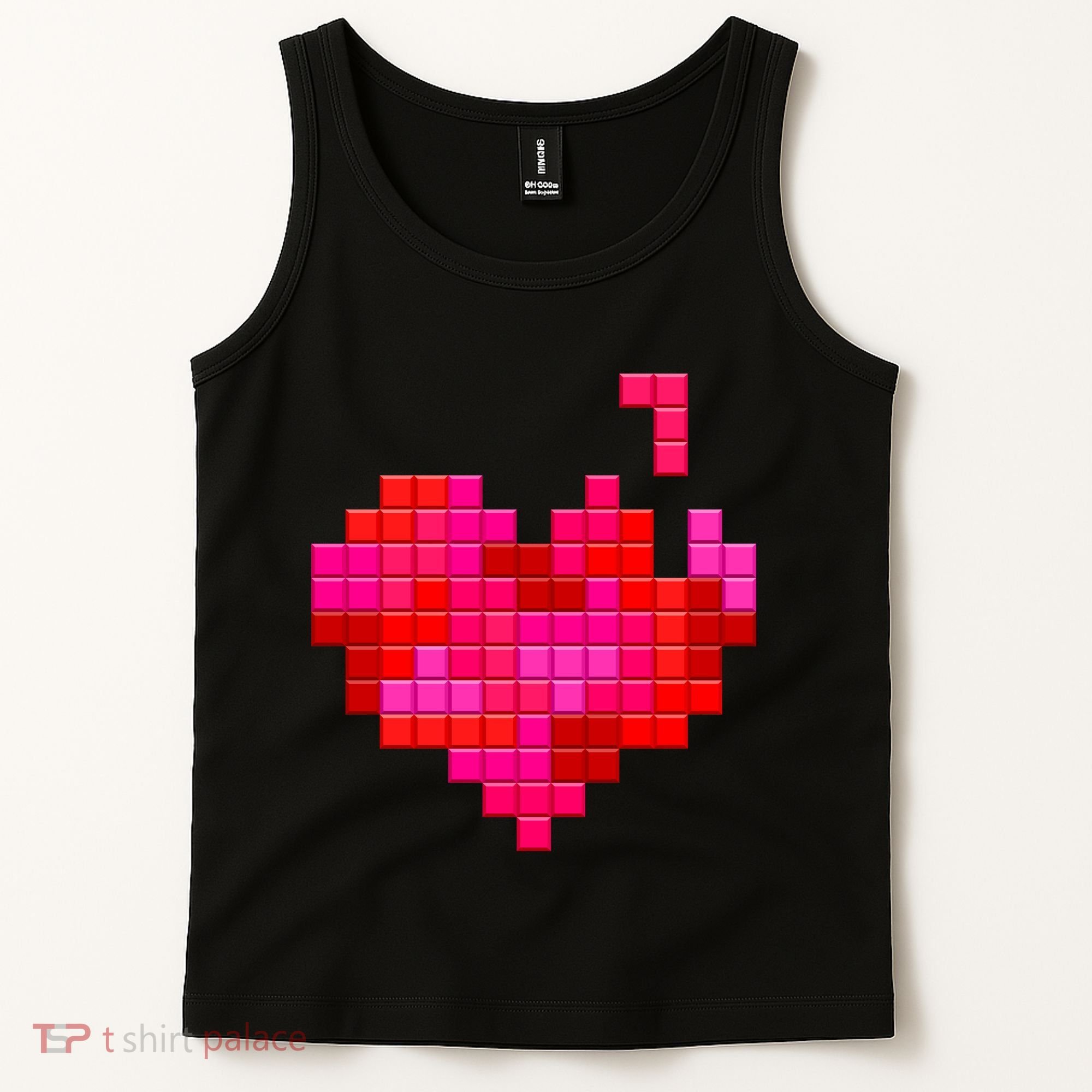 Valentine's Day Retro Video Game Heart Puzzle Tank Top