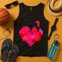 Valentine's Day Retro Video Game Heart Puzzle Tank Top thumb 4
