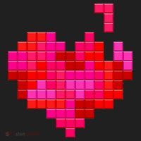 Valentine's Day Retro Video Game Heart Puzzle Golf Towel thumb 3