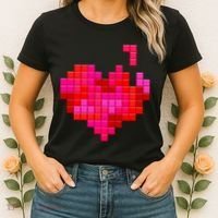 Valentine's Day Retro Video Game Heart Puzzle Women's T-Shirt thumb 2