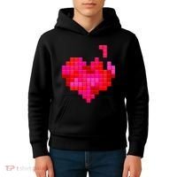 Valentine's Day Retro Video Game Heart Puzzle Kids Hoodie thumb 4