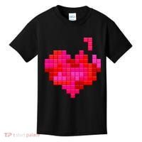 Valentine's Day Retro Video Game Heart Puzzle Kids T-Shirt thumb 0
