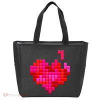 Valentine's Day Retro Video Game Heart Puzzle Tote Bag thumb 0