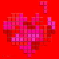 Valentine's Day Retro Video Game Heart Puzzle Santa Hat thumb 1