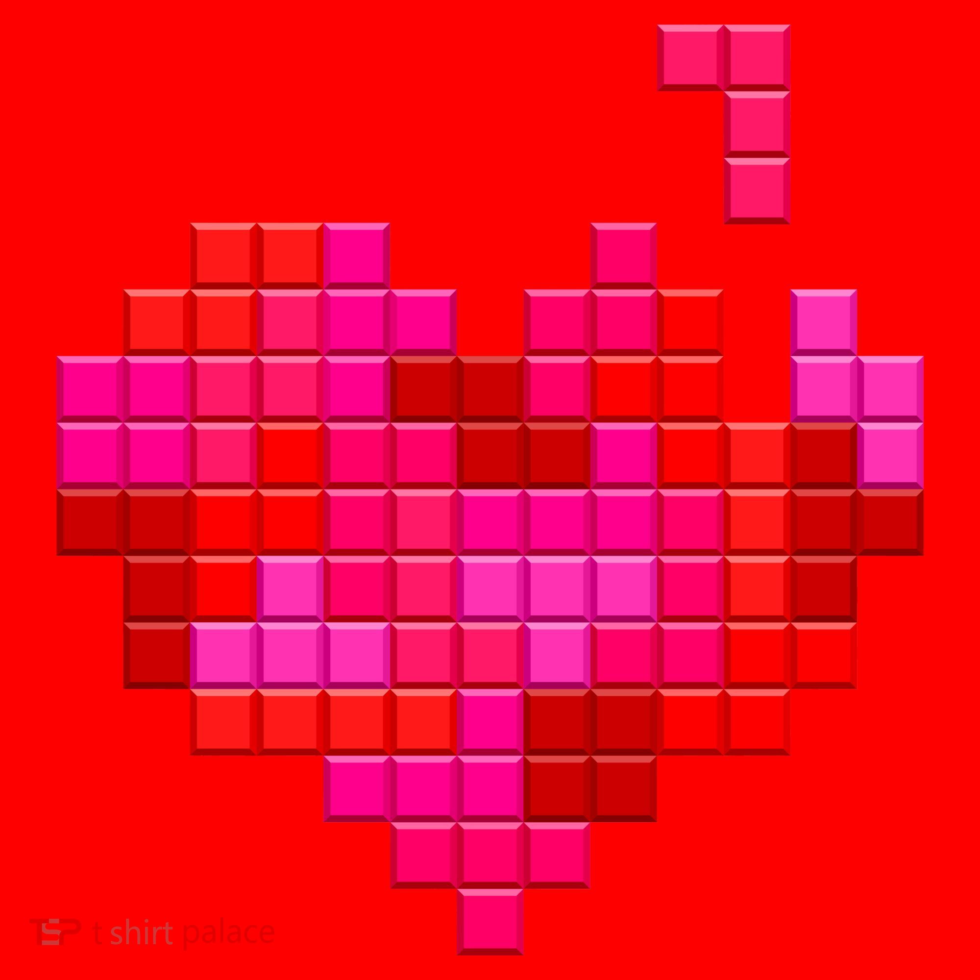 Valentine's Day Retro Video Game Heart Puzzle Santa Hat