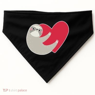 Valentines Day Sloth Heart USA-Made Doggie Bandana