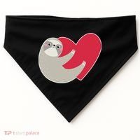 Valentines Day Sloth Heart USA-Made Doggie Bandana thumb 0