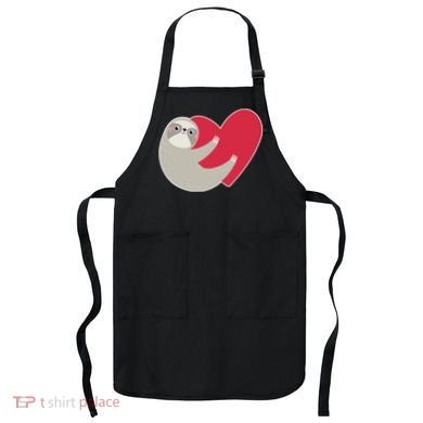Valentines Day Sloth Heart Apron