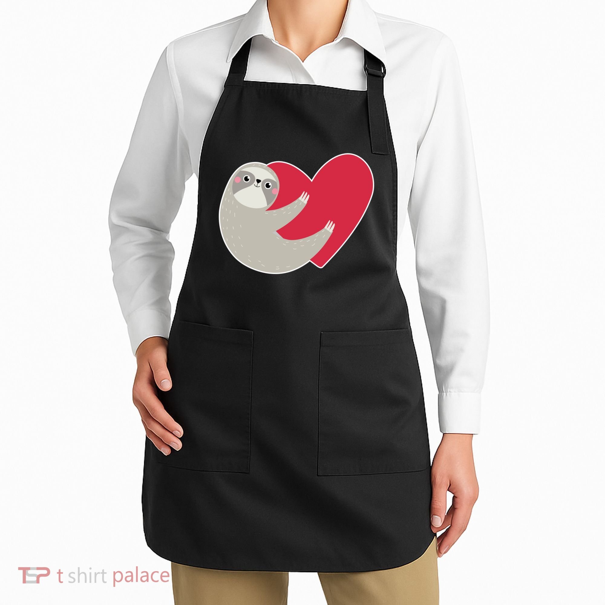 Valentines Day Sloth Heart Apron