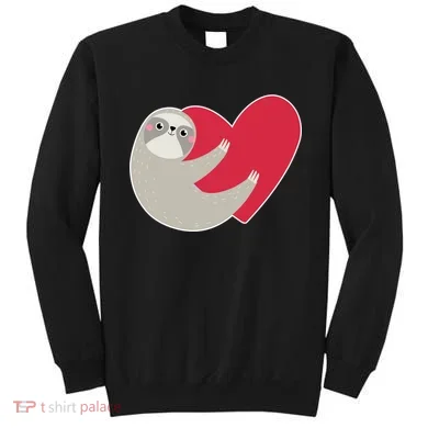 Valentines Day Sloth Heart Sweatshirt