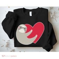 Valentines Day Sloth Heart Sweatshirt thumb 2