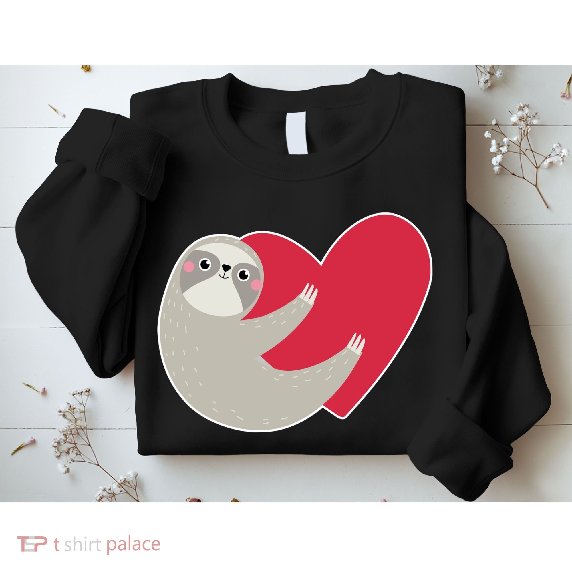 Valentines Day Sloth Heart Sweatshirt