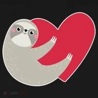 Valentines Day Sloth Heart Bucket Hat thumb 4