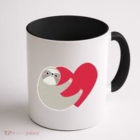 Valentines Day Sloth Heart Coffee Mug thumb 1