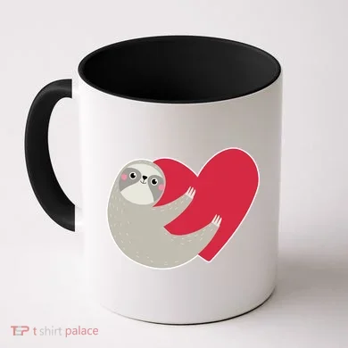 Valentines Day Sloth Heart Coffee Mug