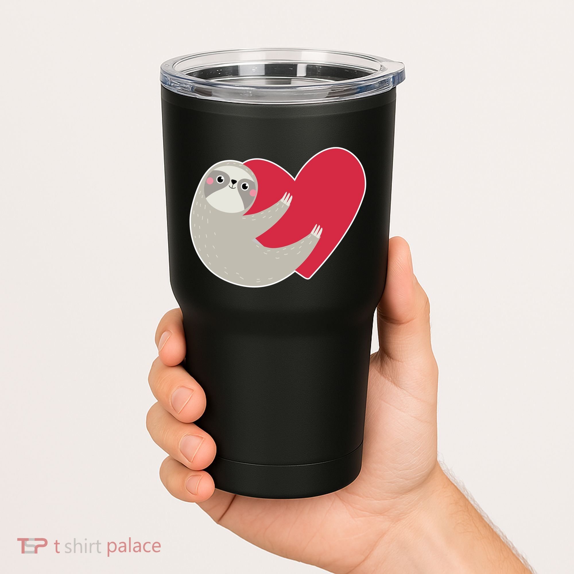 Valentines Day Sloth Heart Tumbler