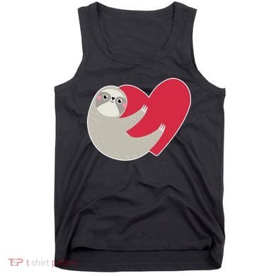 Valentines Day Sloth Heart Tank Top