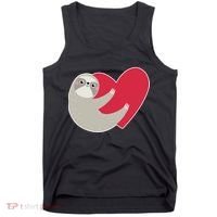 Valentines Day Sloth Heart Tank Top thumb 0