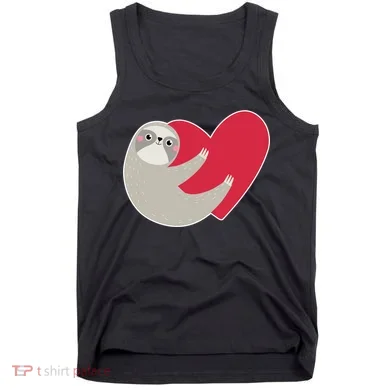 Valentines Day Sloth Heart Tank Top