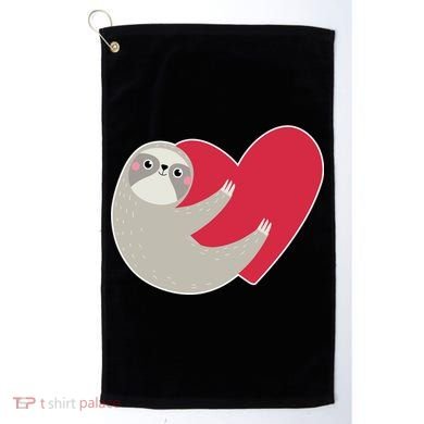 Valentines Day Sloth Heart Golf Towel